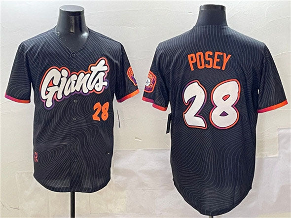 San Francisco Giants #28 Buster Posey Anthracite 2025 City Connect Limited Stitched Baseball Jersey - Main View