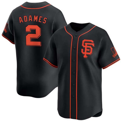 San Francisco Giants #2 Willy Adames Black 2024 Black AlternateLimited Stitched Baseball Jersey - Main View
