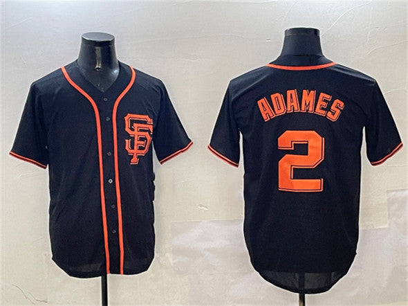 San Francisco Giants #2 Willy Adames Black Cool Base Stitched Baseball Jersey - Main View