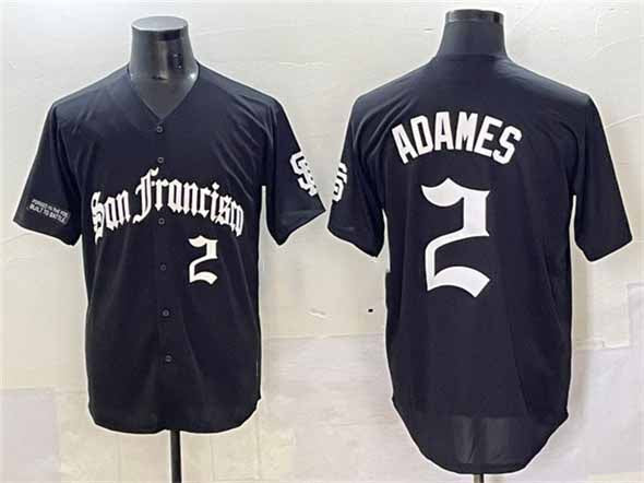 San Francisco Giants #2 Willy Adames Black 'Gothic Fog Edition' Vapor Premier Limited Stitched Baseball Jersey - Main View