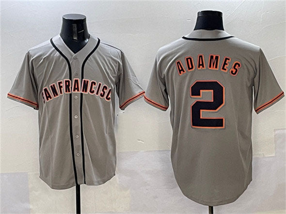 San Francisco Giants #2 Willy Adames Gray Cool Base Stitched Baseball Jersey - Main View