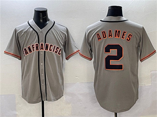 San Francisco Giants #2 Willy Adames Gray Cool Base Stitched Baseball Jersey - Main View