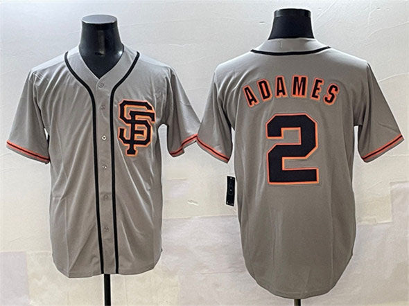 San Francisco Giants #2 Willy Adames Gray Cool Base Stitched Baseball Jersey - Main View