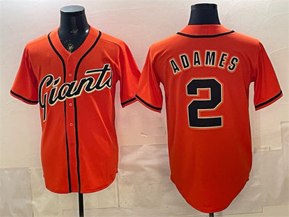San Francisco Giants #2 Willy Adames Orange Cool Base Stitched Baseball Jersey - Main View