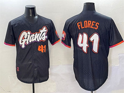 San Francisco Giants #41 Wilmer Flores Anthracite 2025 City Connect Limited Stitched Baseball Jersey - Main View