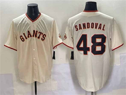 San Francisco Giants #48 Pablo Sandoval Cream 2024 Home Limited Stitched Baseball Jersey - Main View