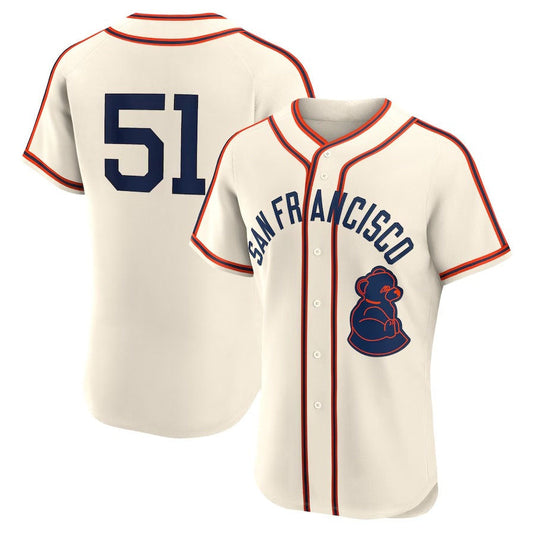 San Francisco Giants #51 Jung Hoo Lee 2024 Rickwood Classic Authentic Player Jersey - Cream Stitched Baseball Jersey - Main View