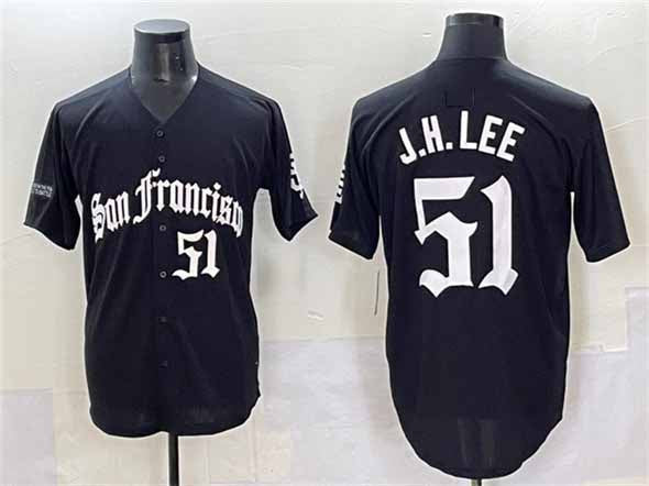 San Francisco Giants #51 Jung Hoo Lee Black 'Gothic Fog Edition' Vapor Premier Limited Stitched Baseball Jersey - Main View