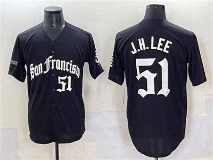 San Francisco Giants #51 Jung Hoo Lee Black 'Gothic Fog Edition' Vapor Premier Limited Stitched Baseball Jersey - Main View