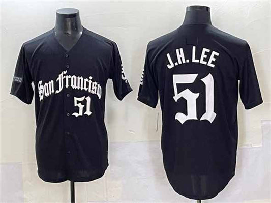 San Francisco Giants #51 Jung Hoo Lee Black 'Gothic Fog Edition' Vapor Premier Limited Stitched Baseball Jersey - Main View