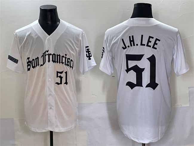 San Francisco Giants #51 Jung Hoo Lee White 'Gothic Fog Edition' Vapor Premier Limited Stitched Baseball Jersey - Main View