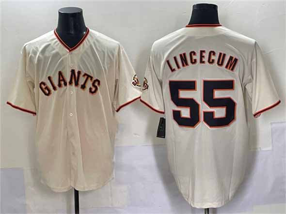 San Francisco Giants #55 Tim Lincecum Cream 2024 Home Limited Stitched Baseball Jersey - Main View