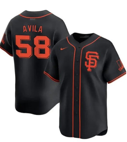 San Francisco Giants #58 Nick Avila Black 2024 Black AlternateLimited Stitched Baseball Jersey - Main View