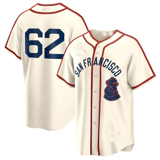 San Francisco Giants #62 Logan Webb Cream 2024 Rickwood Classic Stitched Baseball Jersey - Main View
