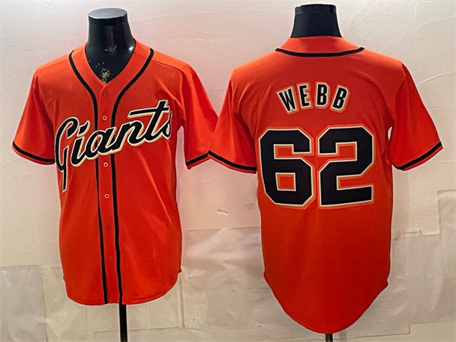San Francisco Giants #62 Logan Webb Orange Cool Base Stitched Baseball Jersey - Main View