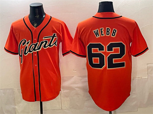 San Francisco Giants #62 Logan Webb Orange Cool Base Stitched Baseball Jersey - Main View