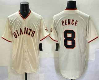 San Francisco Giants #8 Hunter Pence Cream Limited Stitched Baseball Jersey - Main View