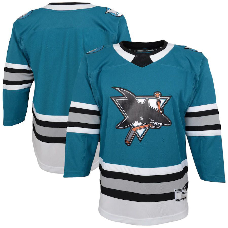 SJ.Sharks 30th Anniversary Premier Jersey Teal Stitched American Hockey Jerseys - Main View