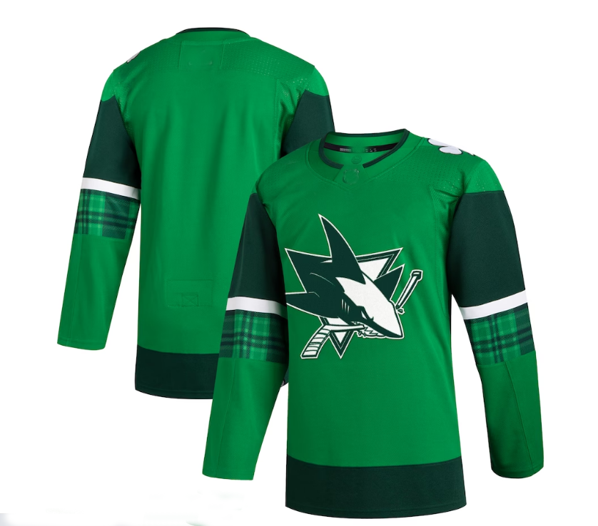S.Jose Sharks 2023 St. Patrick's Day Primegreen Authentic Jersey - Kelly Green Stitched American Hockey Jerseys - Main View