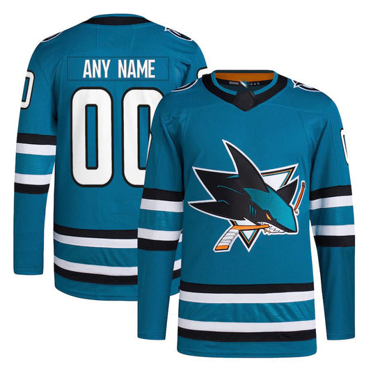 Custom SJ.Sharks Home Primegreen Authentic Pro Jersey Teal Stitched American Hockey Jerseys - Main View