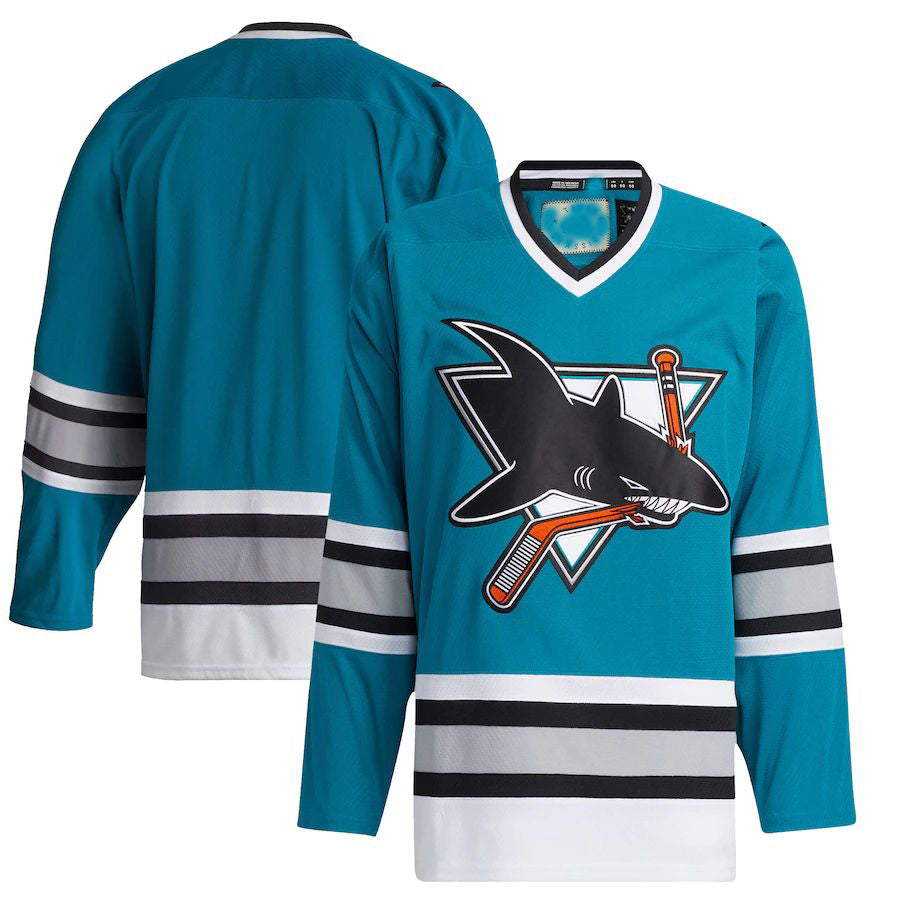 SJ.Sharks Team Classics Authentic Blank Jersey  Teal Stitched American Hockey Jerseys - Main View