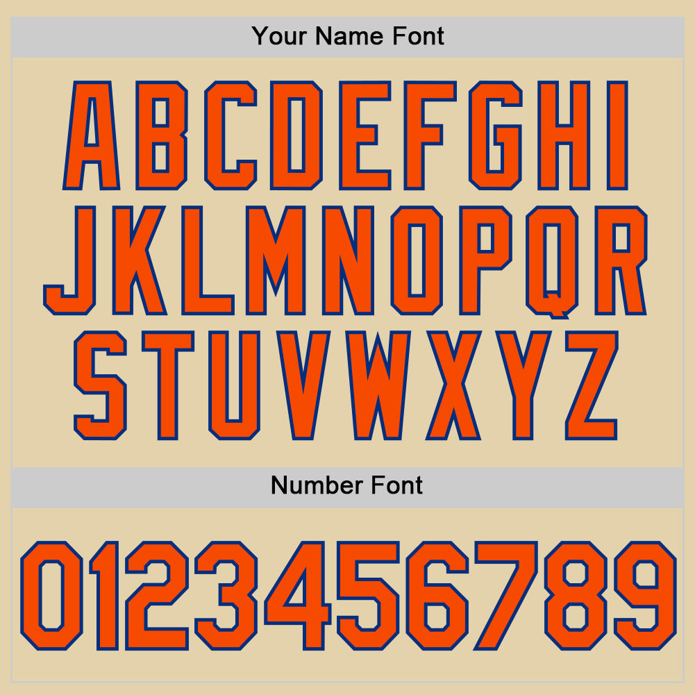 Custom Sand Orange-Royal Authentic Baseball Jersey view 5