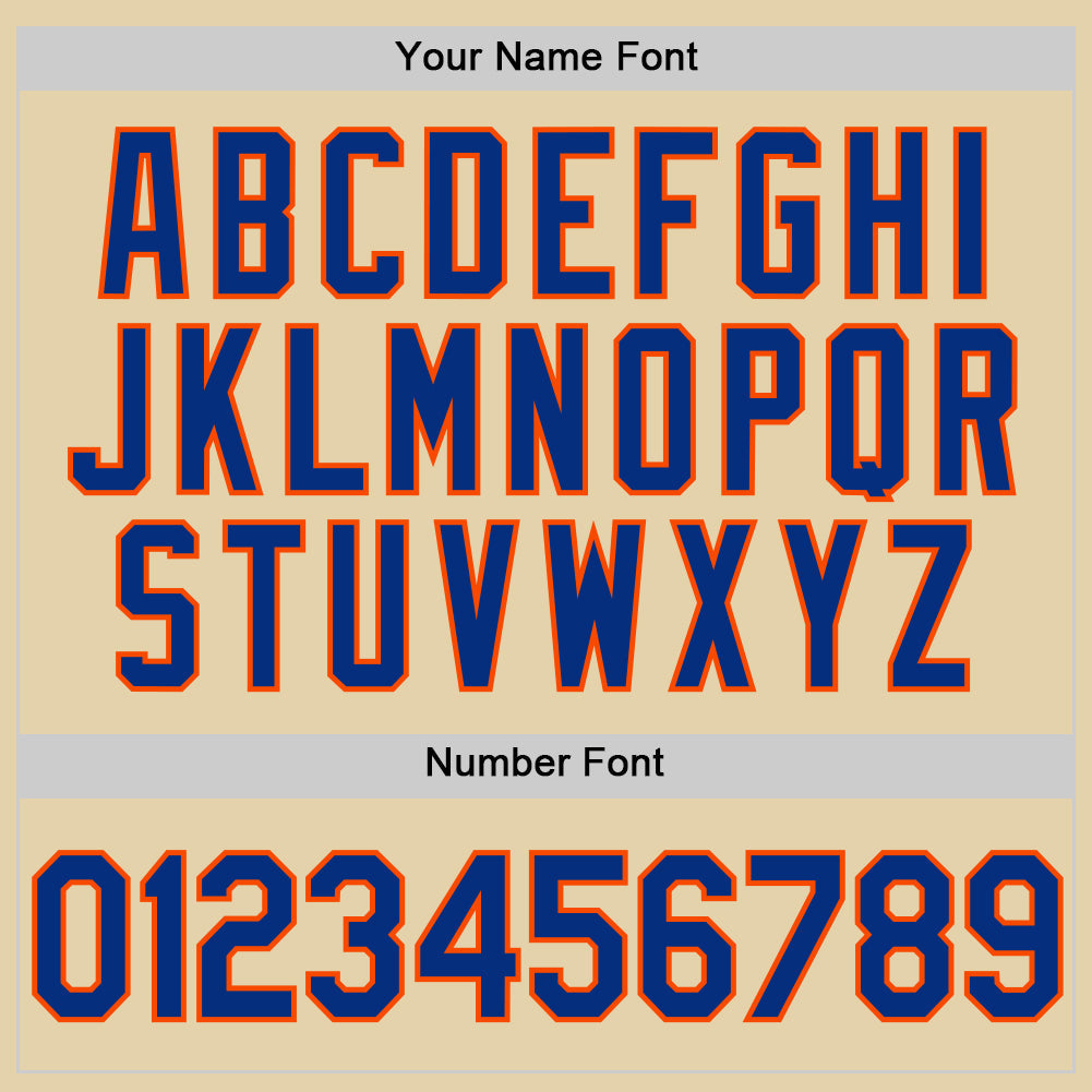 Custom Sand Royal-Orange Authentic Baseball Jersey view 5