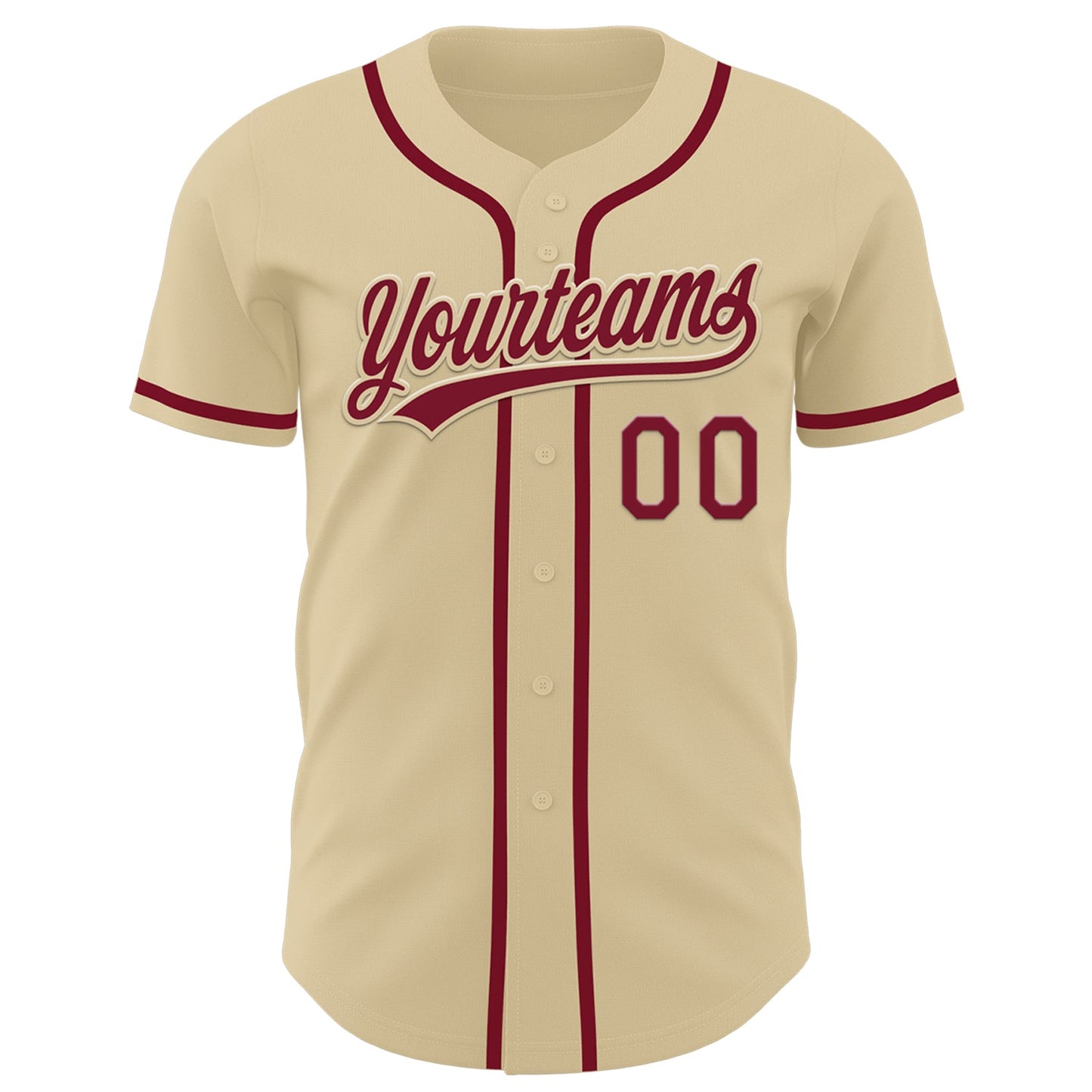 Custom Sand Crimson Authentic Baseball Jersey view 2