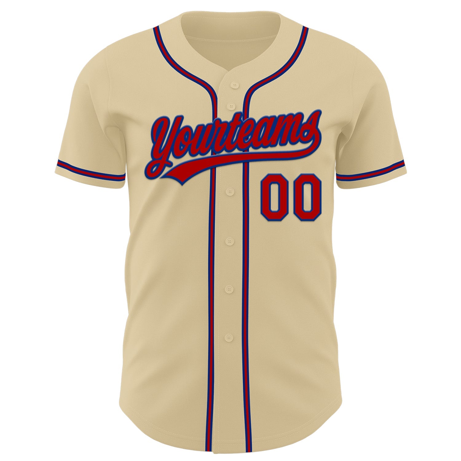 Custom Sand Red-Royal Authentic Baseball Jersey view 2