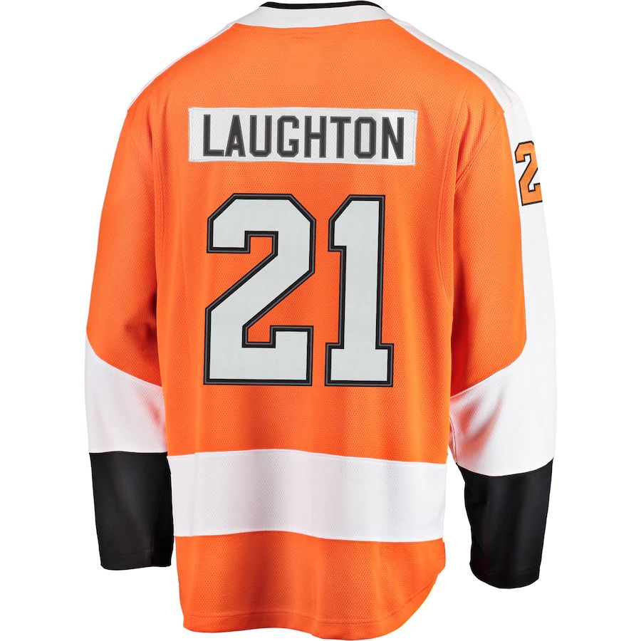 P.Flyers #21 Scott Laughton Fanatics Branded Breakaway Jersey Orange Stitched American Hockey Jerseys - Main View