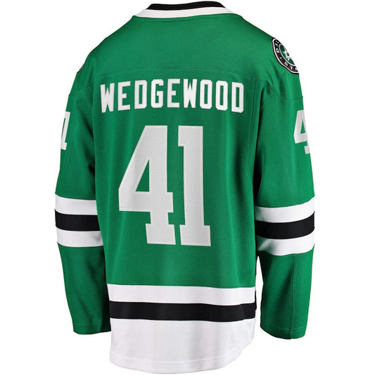 D.Stars #41 Scott Wedgewood Fanatics Branded Home Breakaway Player Jersey Kelly Green Stitched American Hockey Jerseys - Main View