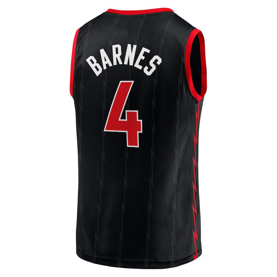 T.Raptors #4 Scottie Barnes Fanatics Branded 2022-23 Fast Break Replica Jersey Black Statement Edition Stitched American Basketball Jersey - Main View