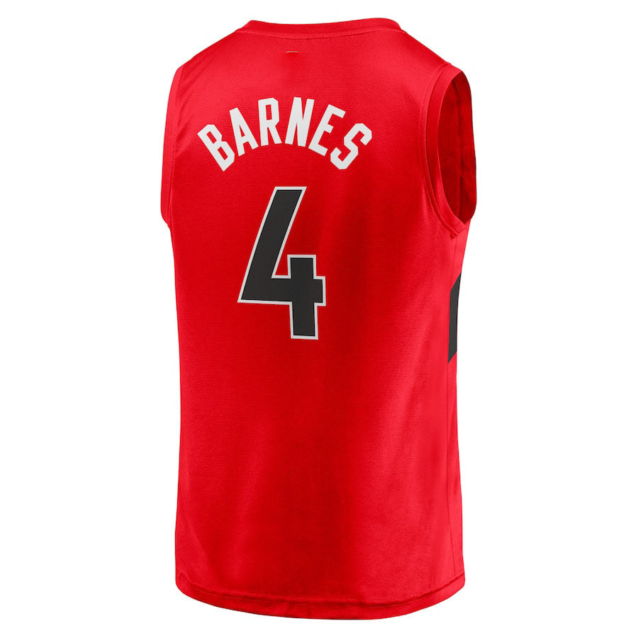 T.Raptors #4 Scottie Barnes Fanatics Branded Fast Break Replica Jersey Red Icon Edition Stitched American Basketball Jersey - Main View