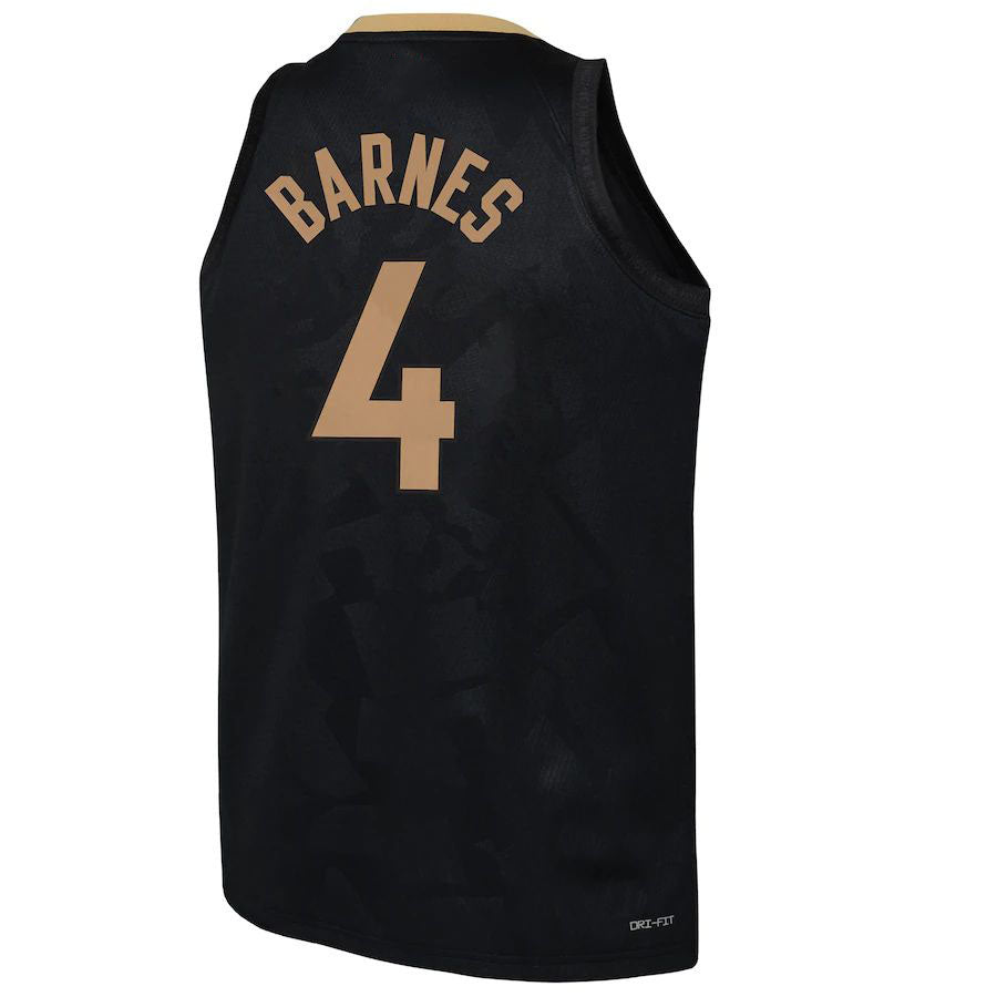 T.Raptors #4 Scottie Barnes  Swingman Jersey City Edition Black Stitched American Basketball Jersey - Main View