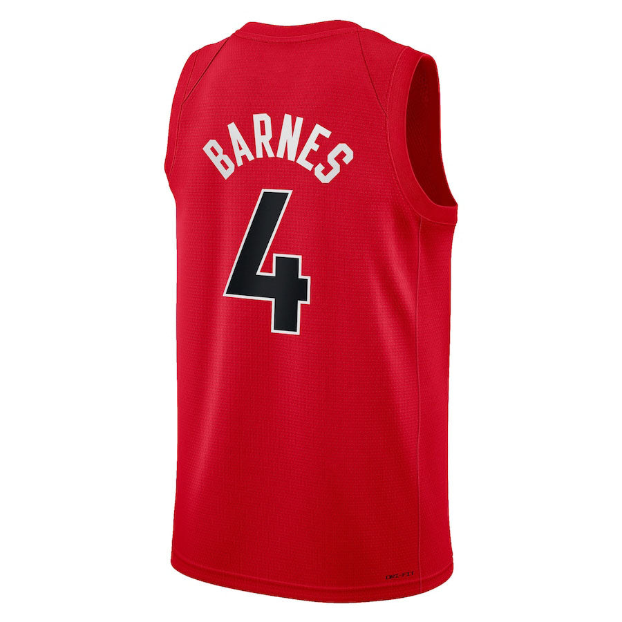 T.Raptors #4 Scottie Barnes Swingman Jersey Red Icon Edition Stitched American Basketball Jersey - Main View