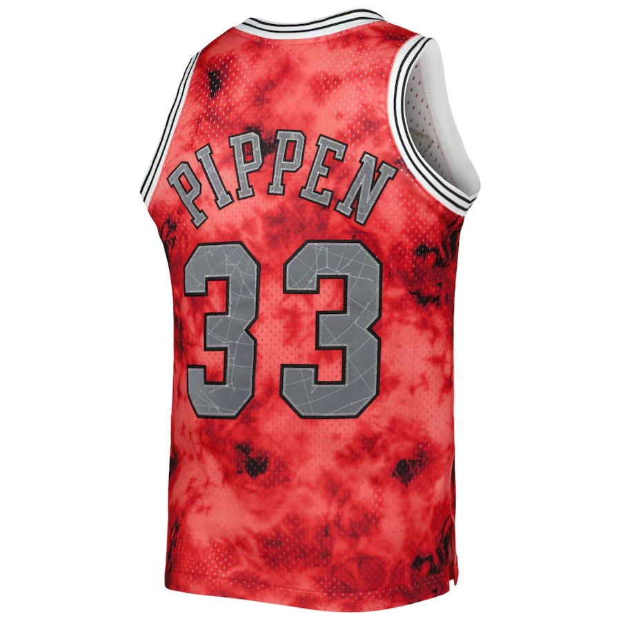 C.Bulls #33 Scottie Pippen Mitchell & Ness 1997-98 Galaxy Swingman Jersey Red Stitched American Basketball Jersey - Main View