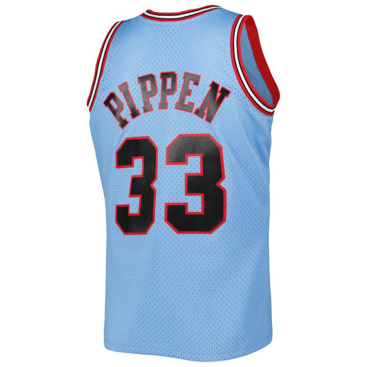 C.Bulls #33 Scottie Pippen Mitchell & Ness 1997-98 Hardwood Classics Reload 3.0 Swingman Jersey Light Blue Stitched American Basketball Jersey - Main View