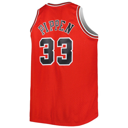 C.Bulls #33 Scottie Pippen Mitchell & Ness Big & Tall Hardwood Classics 2003-04 Swingman Jersey Red Stitched American Basketball Jersey - Main View