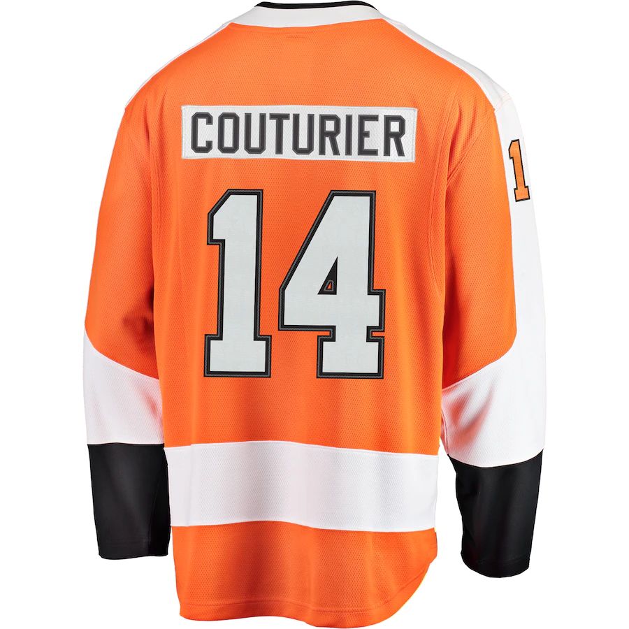 P.Flyers #14 Sean Couturier Fanatics Branded Breakaway Jersey Orange Stitched American Hockey Jerseys - Main View