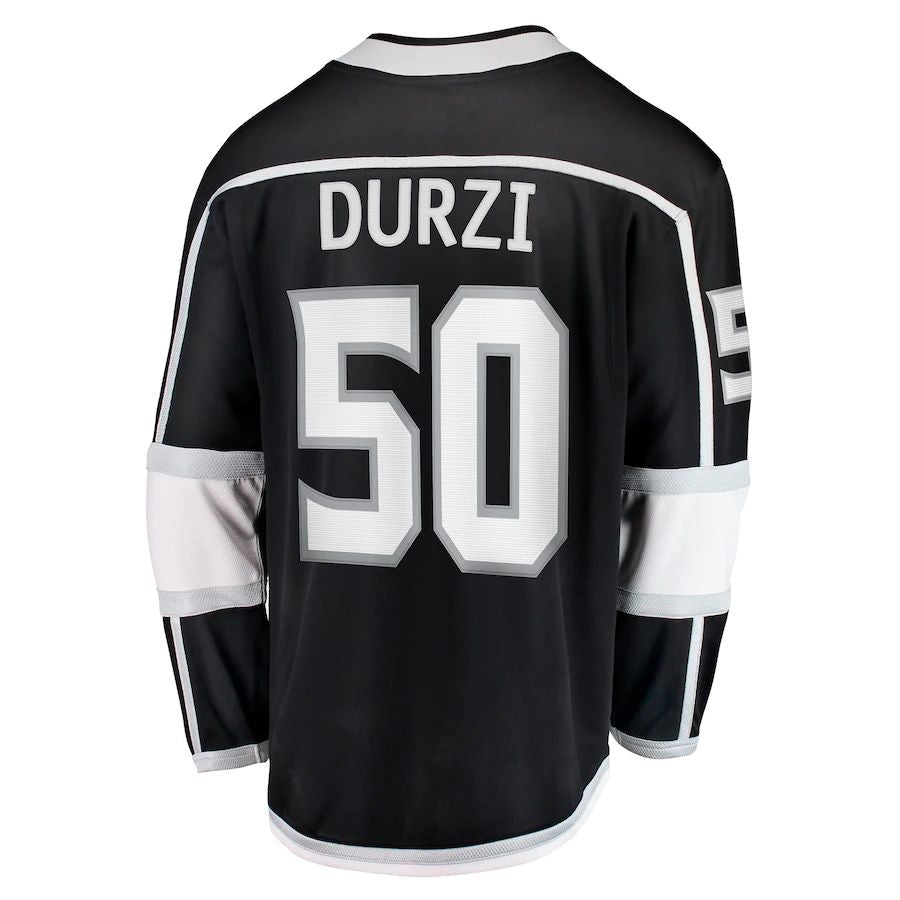 LA.Kings #50 Sean Durzi Fanatics Branded Home Breakaway Player Jersey Black Stitched American Hockey Jerseys - Main View