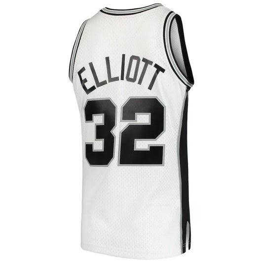 S.Antonio Spurs #32 Sean Elliott Mitchell & Ness 1998-99 Hardwood Classics Swingman Jersey White Stitched American Basketball Jersey - Main View