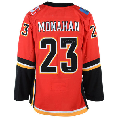 C.Flames #23 Sean Monahan Fanatics Authentic Autographed  Alternate Jersey Red Stitched American Hockey Jerseys - Main View