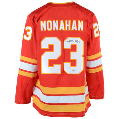 C.Flames #23 Sean Monahan Fanatics Authentic Autographed Alternate Jersey Red Stitched American Hockey Jerseys - Main View