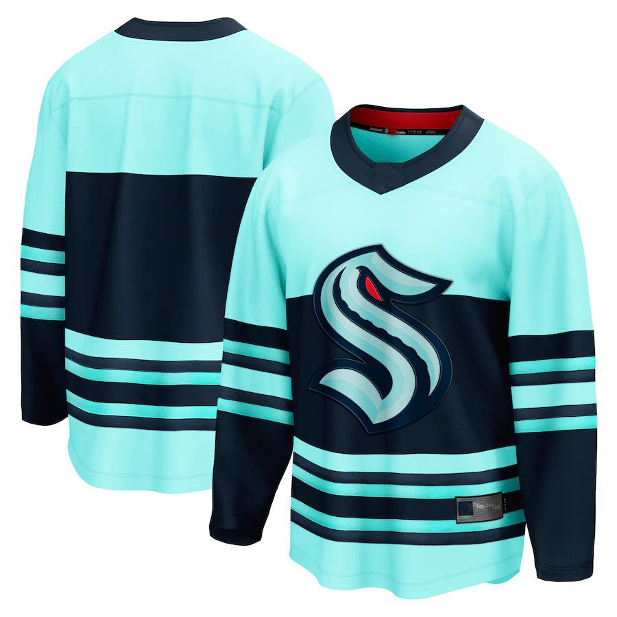 S.Kraken Fanatics Branded Special Edition 2.0 Breakaway Blank Jersey Teal Stitched American Hockey Jerseys - Main View