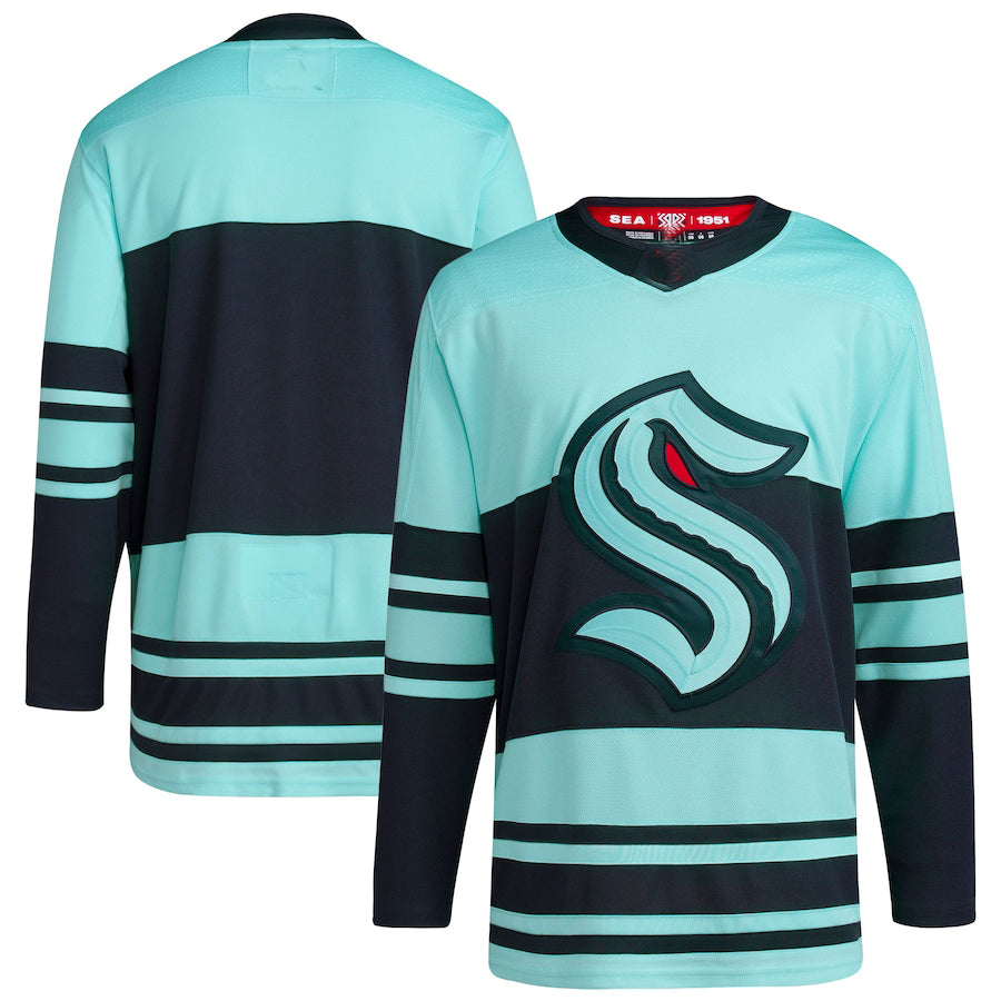 S.Kraken Reverse Retro 2.0 Authentic Blank Jersey Teal Stitched American Hockey Jerseys - Main View