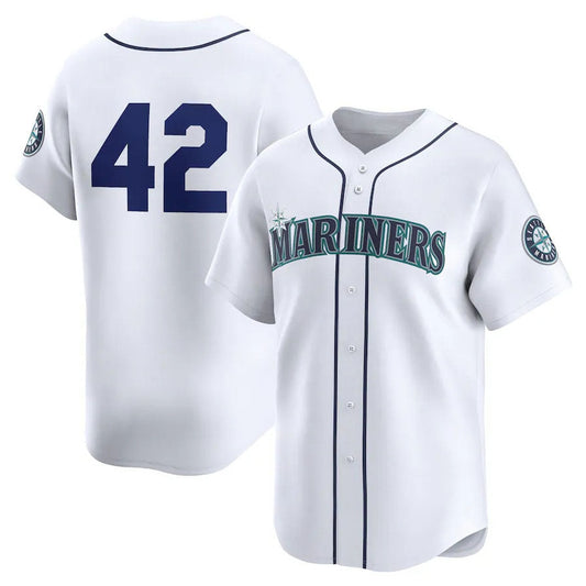 Seattle Mariners 2024 #42 Jackie Robinson Day Home Limited Jersey – White Stitches Baseball Jerseys - Main View