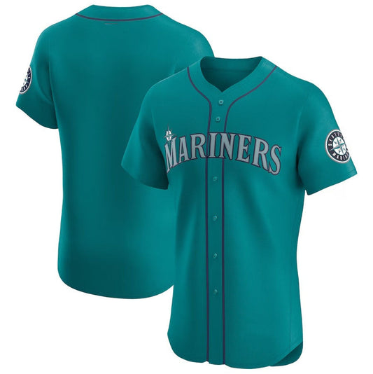 Seattle Mariners Alternate Vapor Premier Elite Patch Jersey - Aqua Stitched Baseball Jersey - Main View