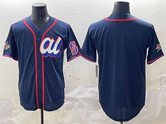 Seattle Mariners American League Blank Navy 2025 All-Star Edition Limited Stitched Baseball Jersey - Main View