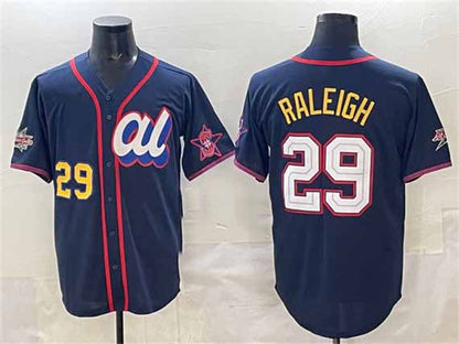 Seattle Mariners American League #29 Cal Raleigh Navy 2025 All-Star Edition V2 Limited Stitched Baseball Jersey - Main View