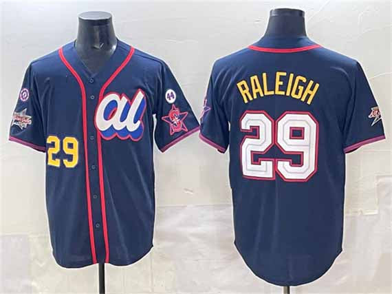Seattle Mariners American League #29 Cal Raleigh Navy 2025 All-Star Edition V3 Limited Stitched Baseball Jersey - Main View